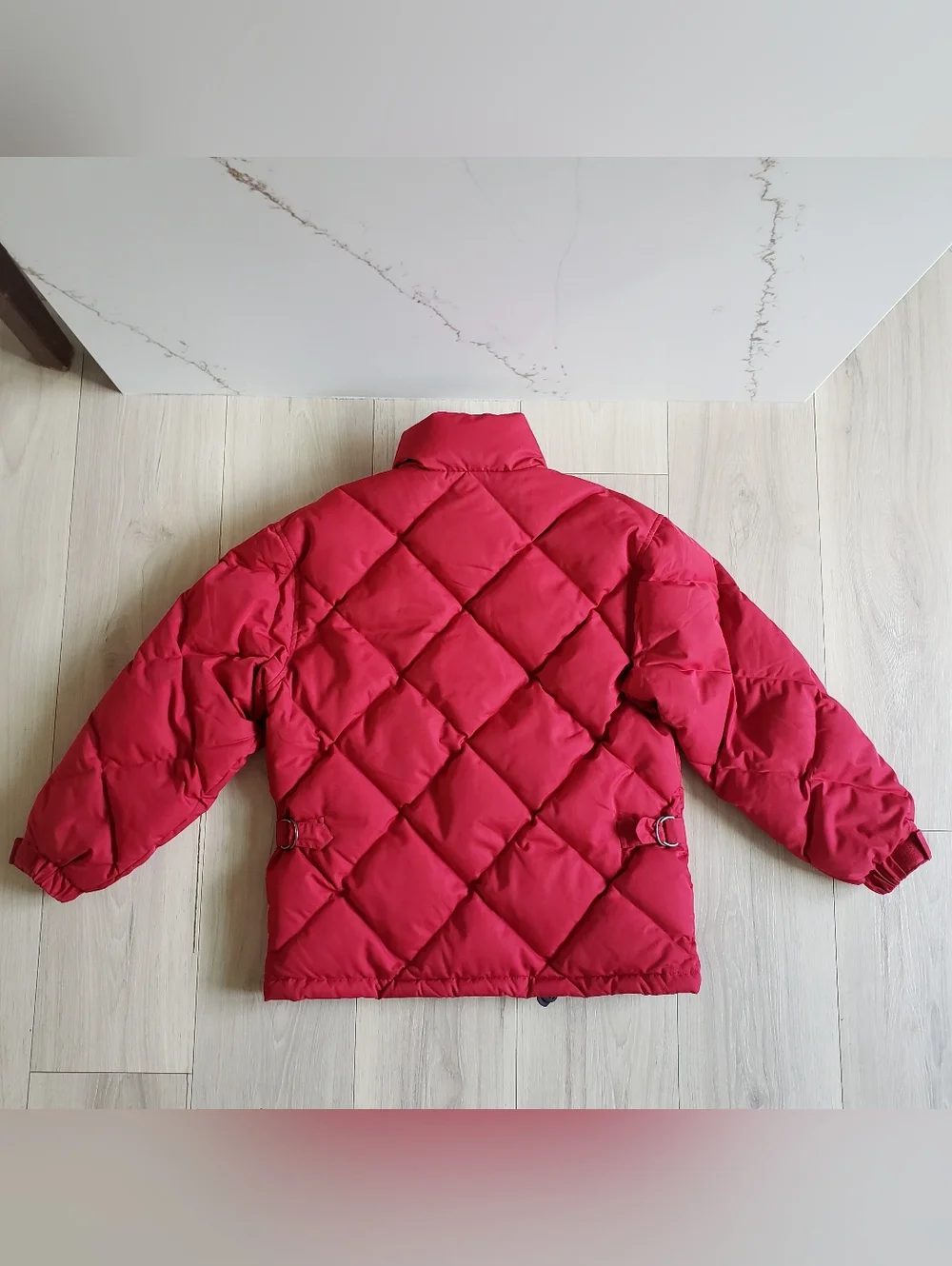 Eddie Bauer Goose Down Puffer Jacket Womens XS Red Quilted Coat - Picture 4 of 4